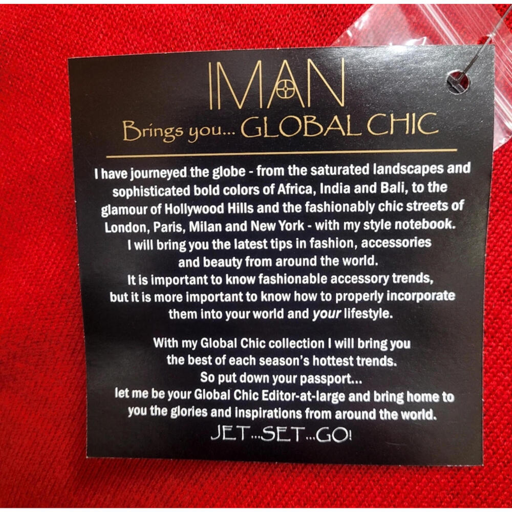 Iman Jeweled‎ Embellished "Touch of Cashmere" Sweater Tunic Red - Picture 7 of 12